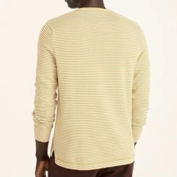 J. CREW Lightweight Cotton Crewneck Sweater in Burnt Saffron‎ Stripe - Picture 3 of 9